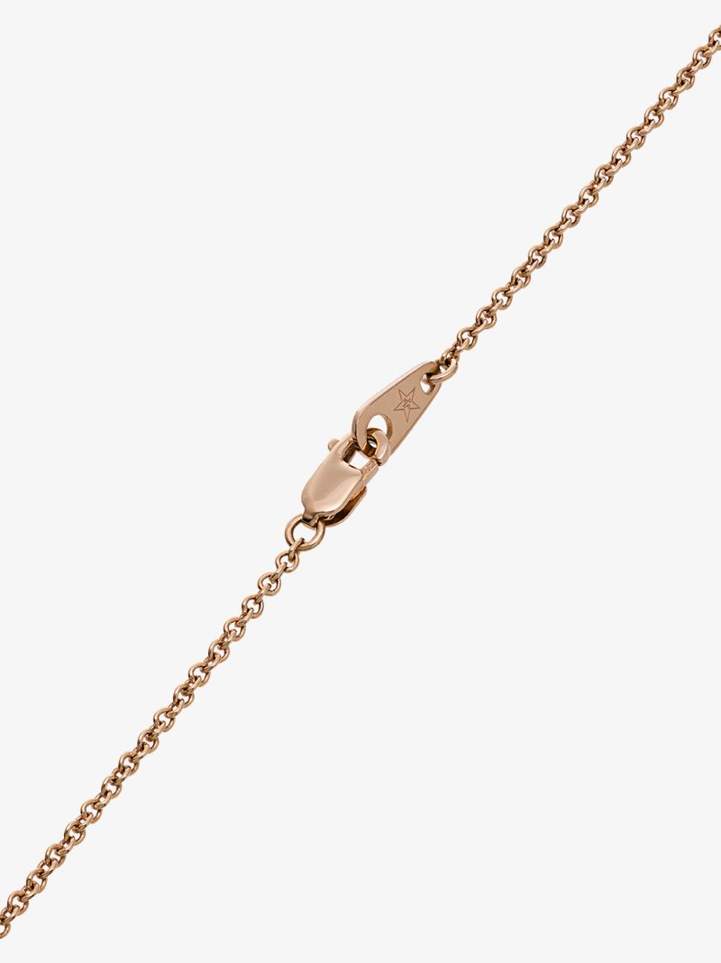 18k Rose Gold Shell Diamond and Sapphire Necklace