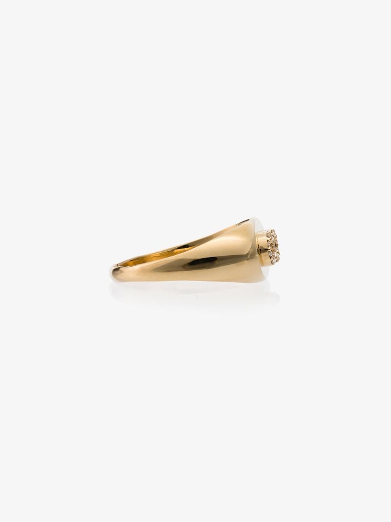 18k Yellow Gold Infinity Baby Diamond Signet Ring