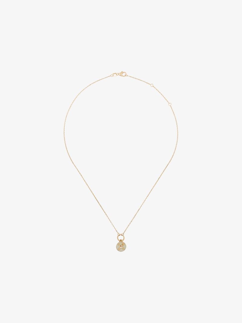 18k Yellow Gold True Love Disc Drop Necklace
