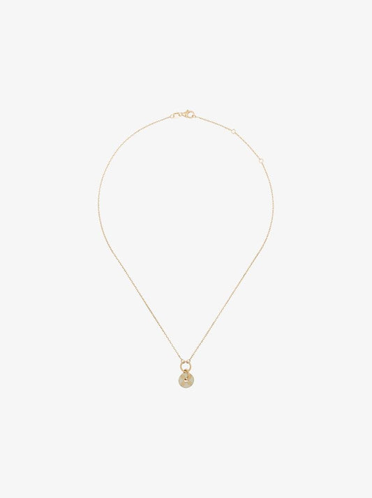 18k Yellow Gold True Love Disc Drop Necklace