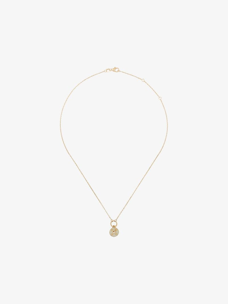 18k Yellow Gold True Love Disc Drop Necklace