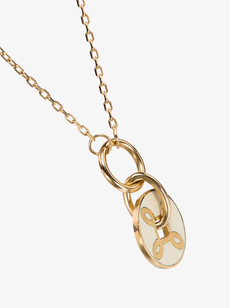 18k Yellow Gold True Love Disc Drop Necklace