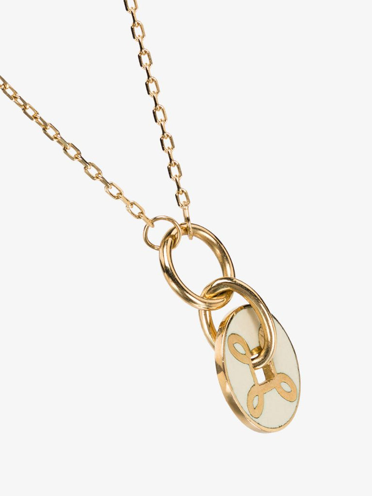 18k Yellow Gold True Love Disc Drop Necklace