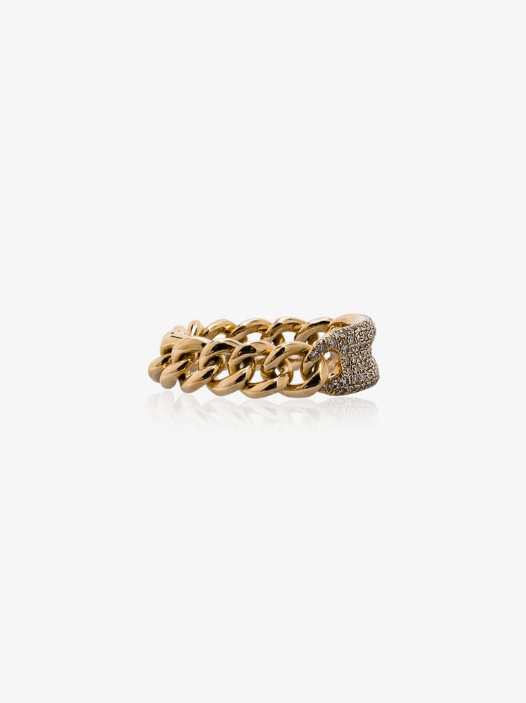 18k Yellow Gold Id Baby Link Diamond Ring