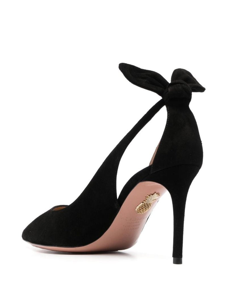 Black Bow Tie 85 Suede Pumps