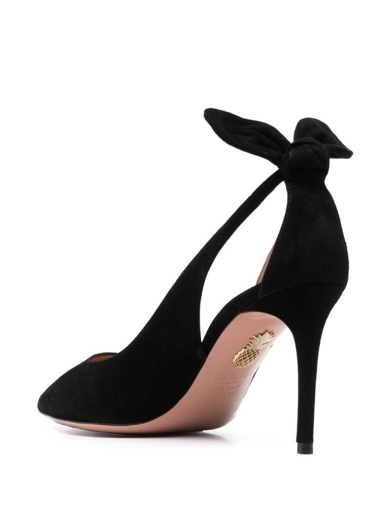 Black Bow Tie 85 Suede Pumps