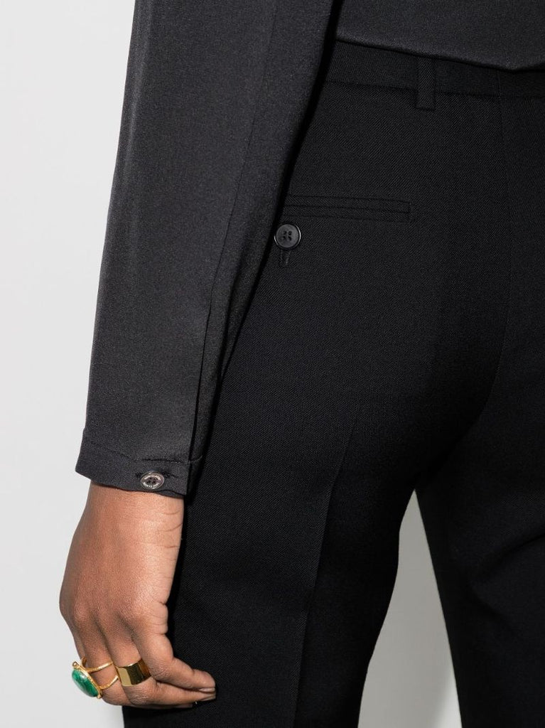 Black Wool Tuxedo Trousers