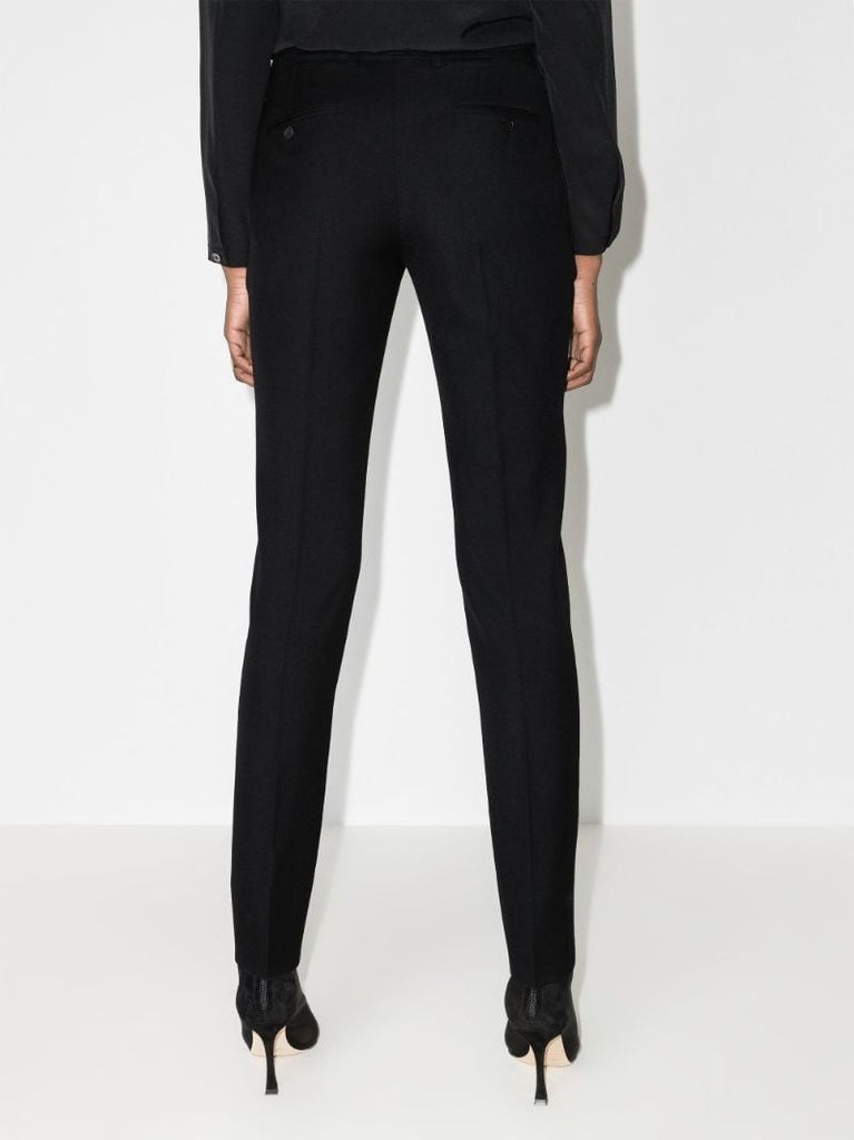 Black Wool Tuxedo Trousers