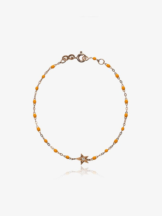 18k Rose Gold Star 17 Cm Beaded Diamond Bracelet