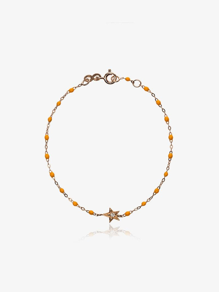 18k Rose Gold Star 17 Cm Beaded Diamond Bracelet