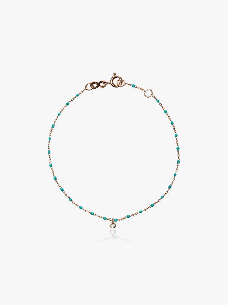 18k Rose Gold 17 Cm Beaded Diamond Bracelet