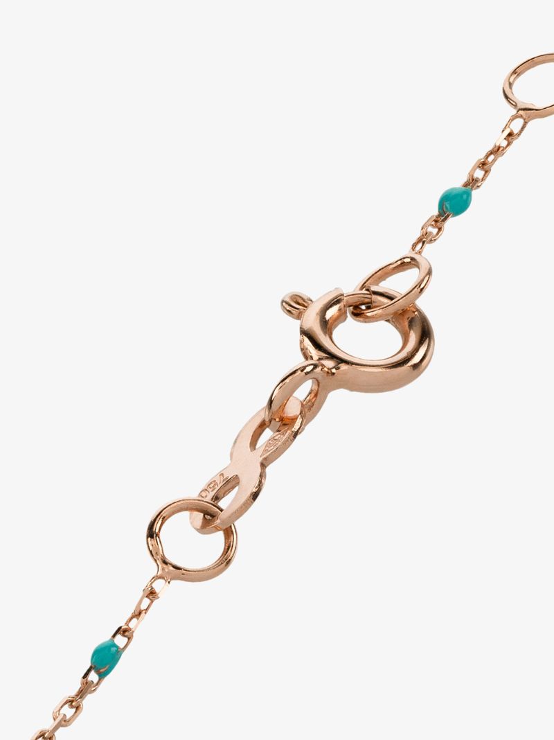 18k Rose Gold 17 Cm Beaded Diamond Bracelet