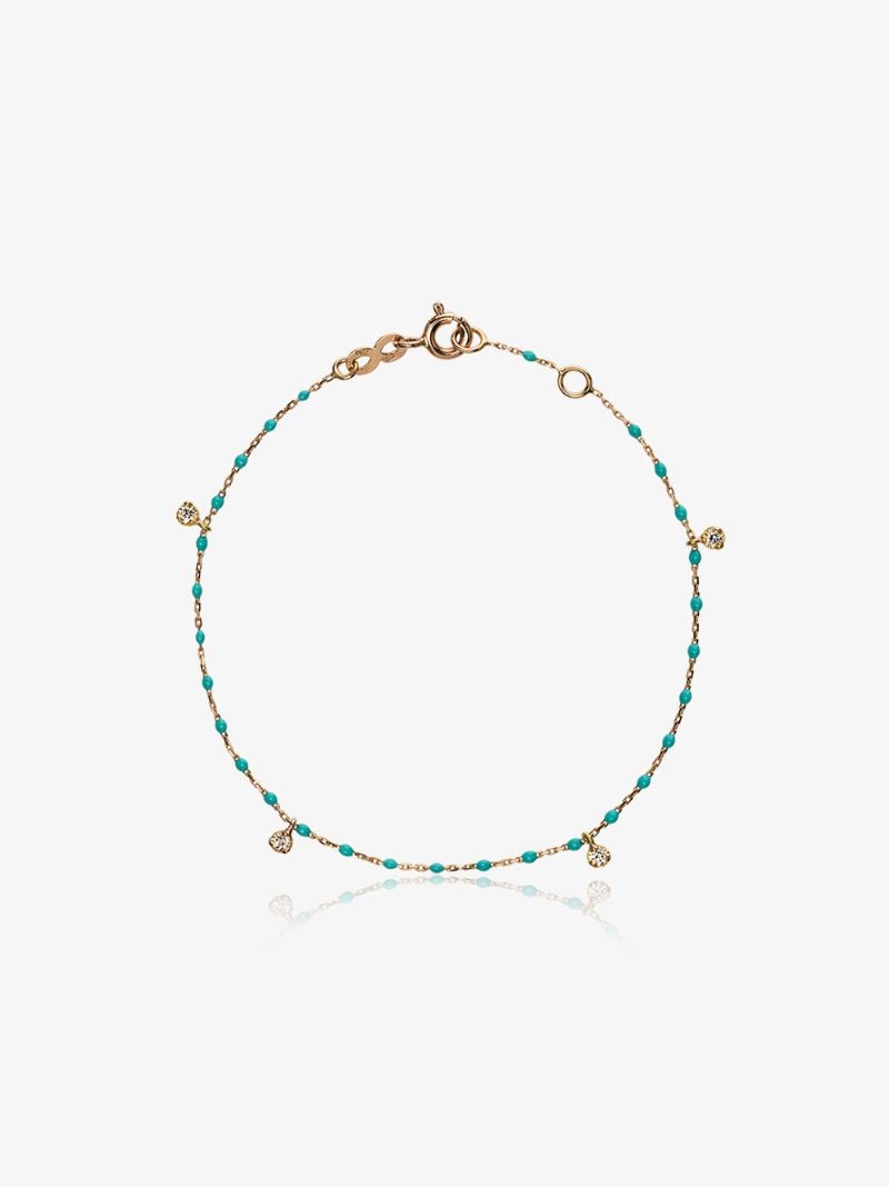 18k Rose Gold 17 Cm Beaded Diamond Bracelet