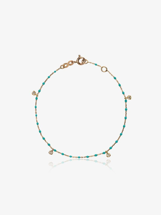 18k Rose Gold 17 Cm Beaded Diamond Bracelet