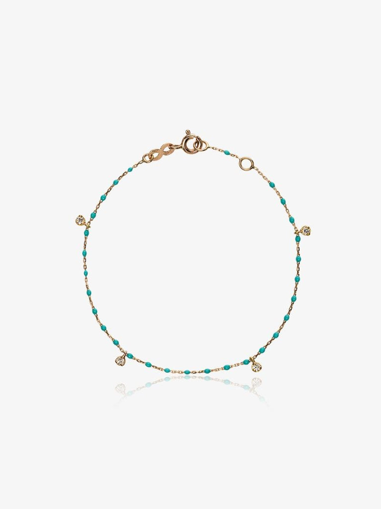 18k Rose Gold 17 Cm Beaded Diamond Bracelet