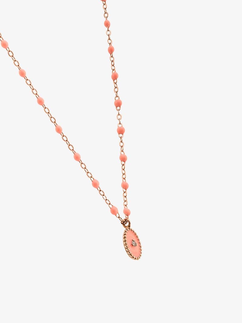 18k Rose Gold North Star 42 Cm Beaded Diamond Necklace