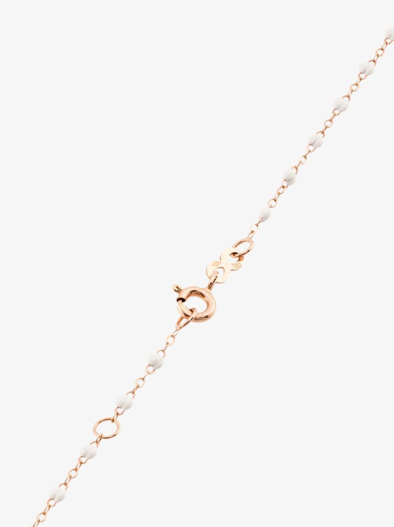 White 18kt Rose Gold  Beaded Necklace