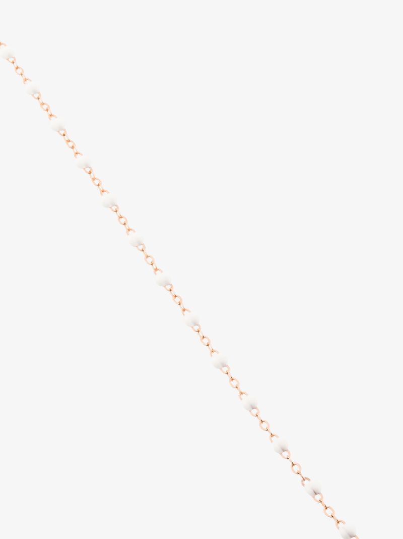 White 18kt Rose Gold  Beaded Necklace