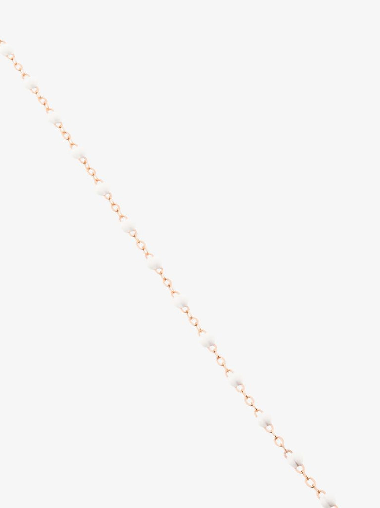 White 18kt Rose Gold  Beaded Necklace