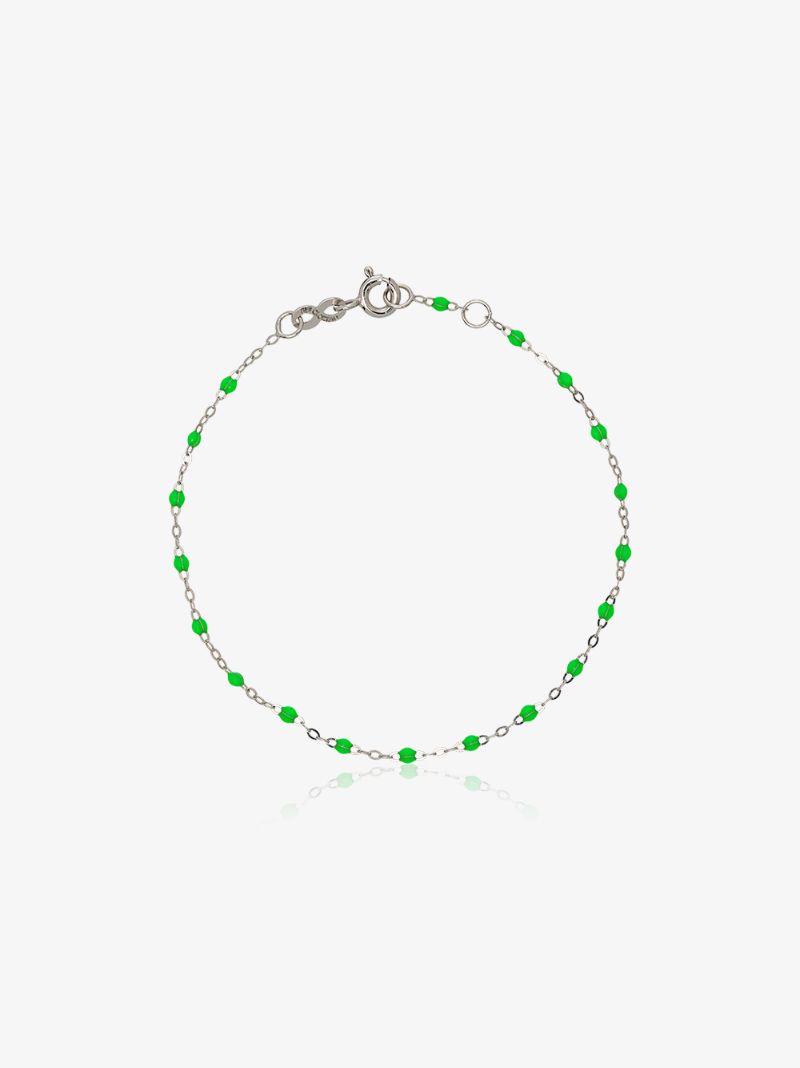 18k White Gold 17 Cm Beaded Bracelet