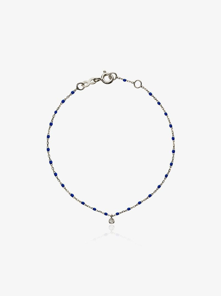 18k White Gold 17 Cm Beaded Diamond Bracelet