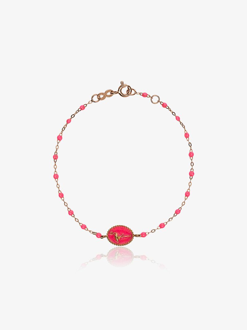 18k Rose Gold Flamingo 17 Cm  Beaded Bracelet
