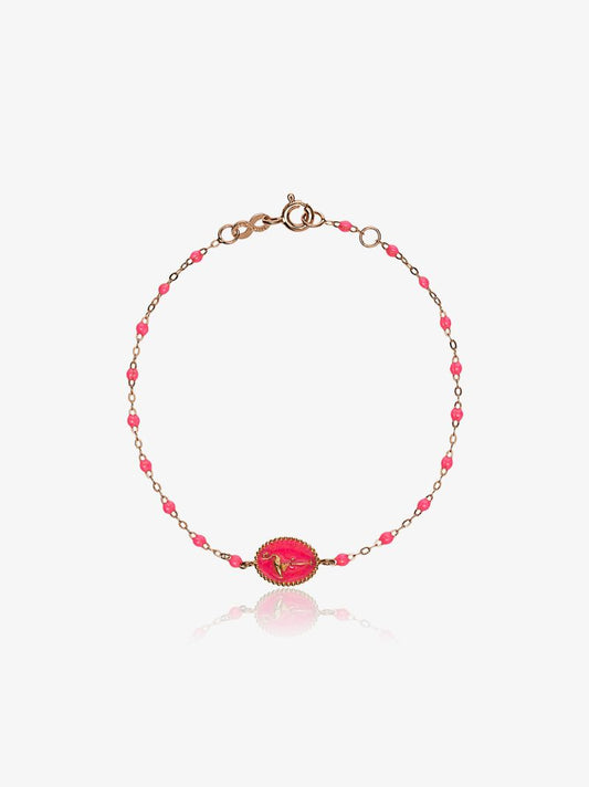 18k Rose Gold Flamingo 17 Cm  Beaded Bracelet