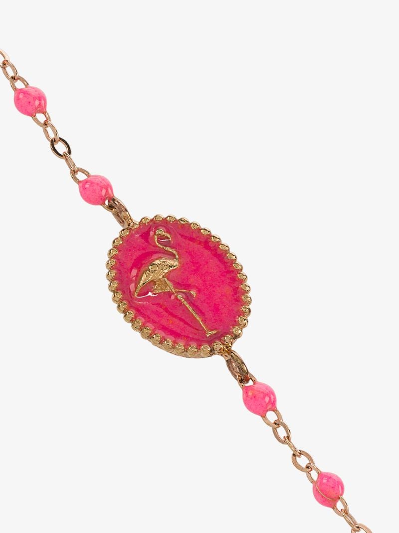 18k Rose Gold Flamingo 17 Cm  Beaded Bracelet