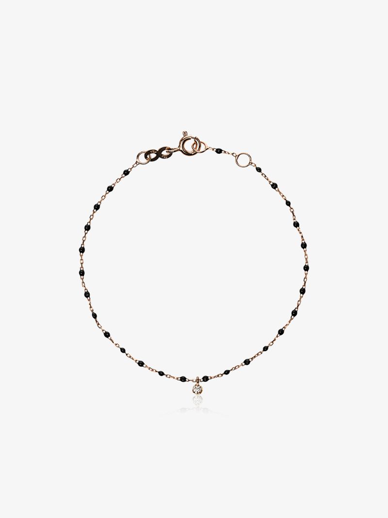 18k Rose Gold 17 Cm Beaded Diamond Bracelet
