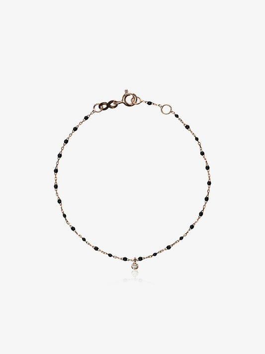 18k Rose Gold 17 Cm Beaded Diamond Bracelet