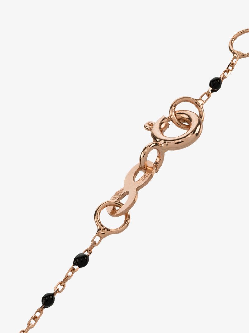 18k Rose Gold 17 Cm Beaded Diamond Bracelet