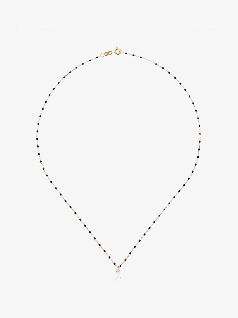 18k Yellow Gold 40 Cm Beaded Diamond Necklace