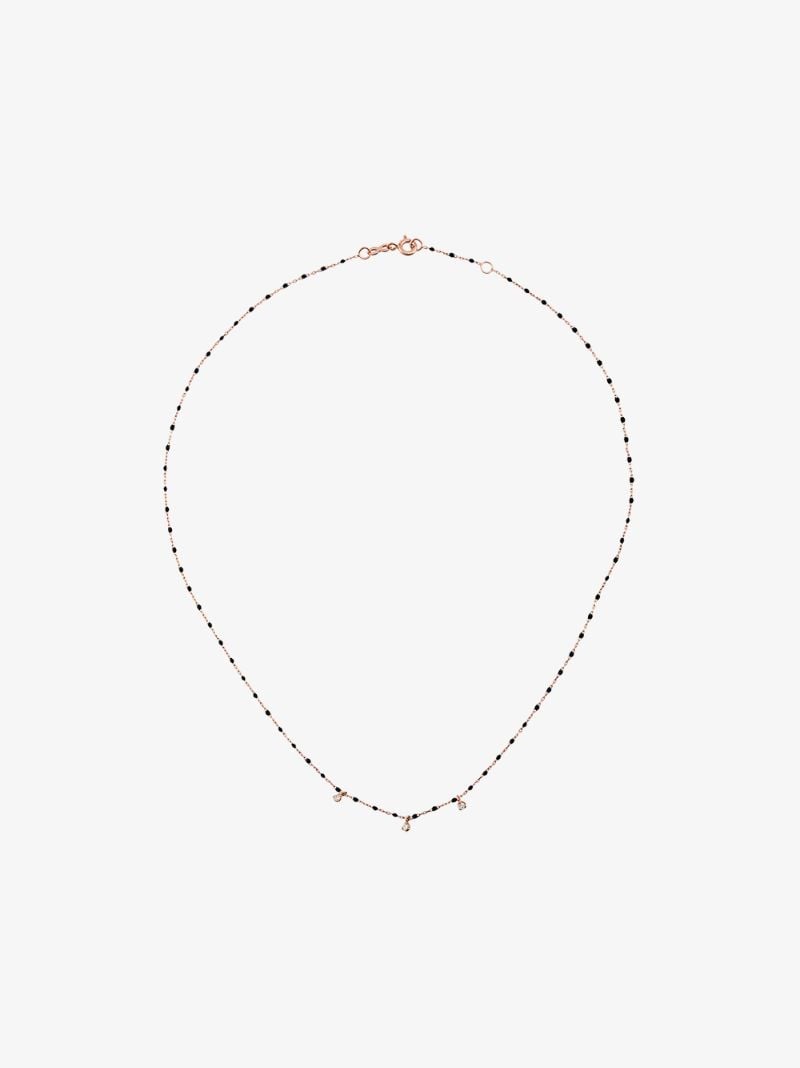 18k Rose Gold 42 Cm Beaded Diamond Necklace