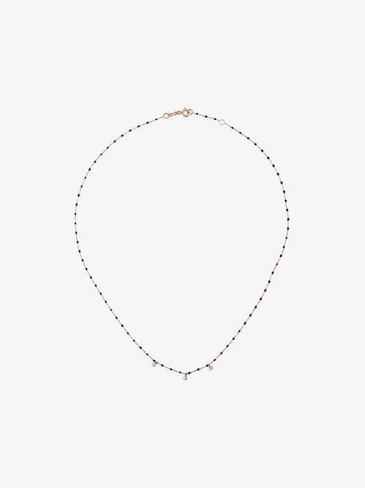 18k Rose Gold 42 Cm Beaded Diamond Necklace