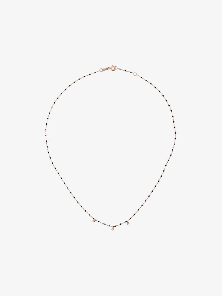 18k Rose Gold 42 Cm Beaded Diamond Necklace