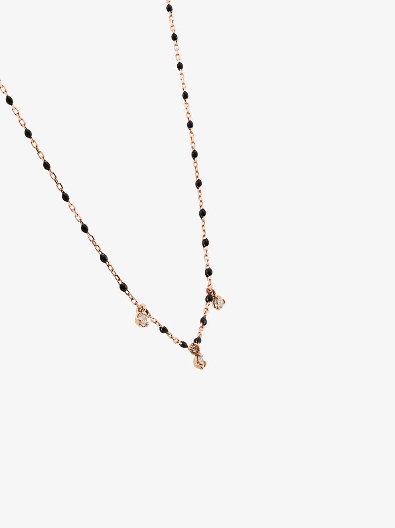 18k Rose Gold 42 Cm Beaded Diamond Necklace