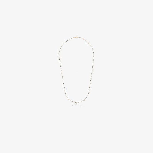 18k Yellow Gold 55 Cm Beaded Diamond Necklace