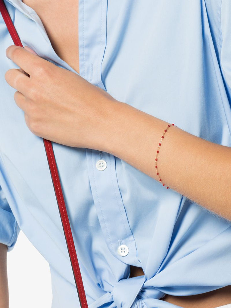 18k Rose Gold 17 Cm Beaded Bracelet