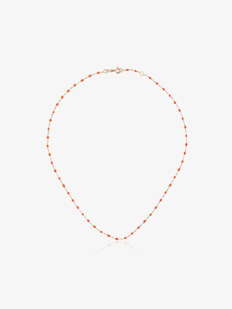 18k Yellow Gold 42 Cm Beaded Necklace