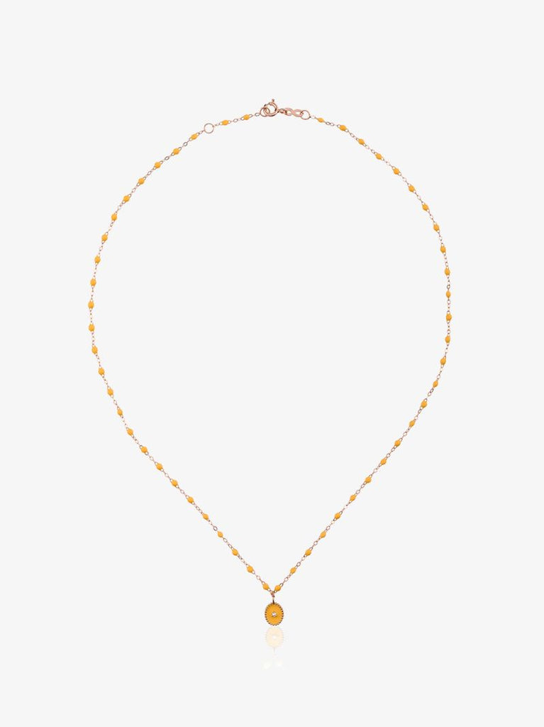 18kt Rose Gold Classic Gigi North Star Diamond and Yellow Beaded Necklace