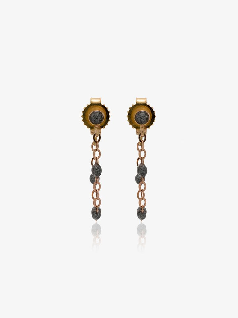 18k Rose Gold Silver Beaded Earrings
