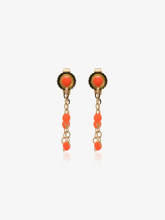 18k Yellow Gold Beaded Earrings