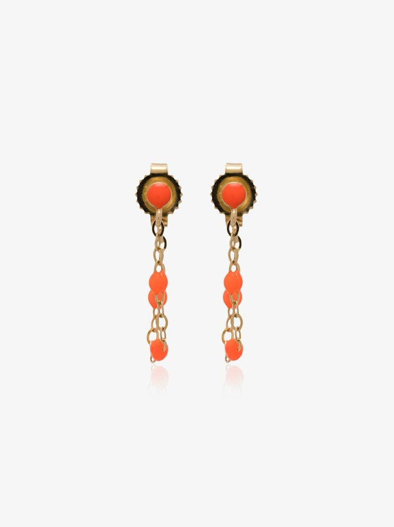 18k Yellow Gold Beaded Earrings