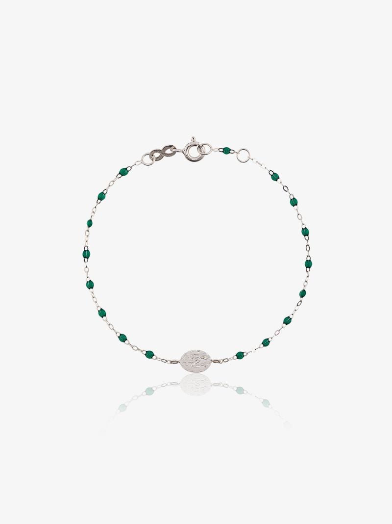18k White Gold Madone 17 Cm Beaded Bracelet
