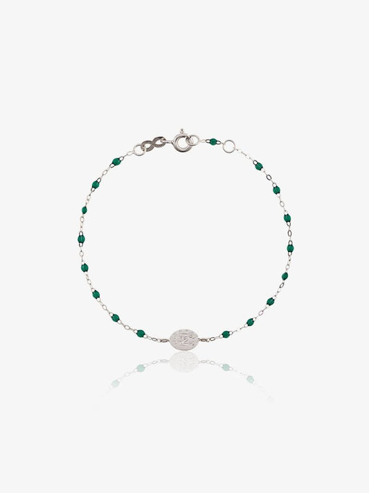 18k White Gold Madone 17 Cm Beaded Bracelet