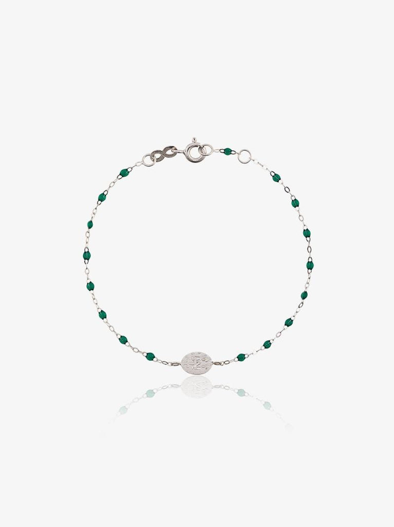 18k White Gold Madone 17 Cm Beaded Bracelet