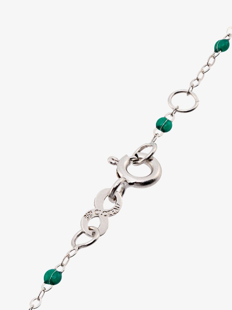 18k White Gold Madone 17 Cm Beaded Bracelet