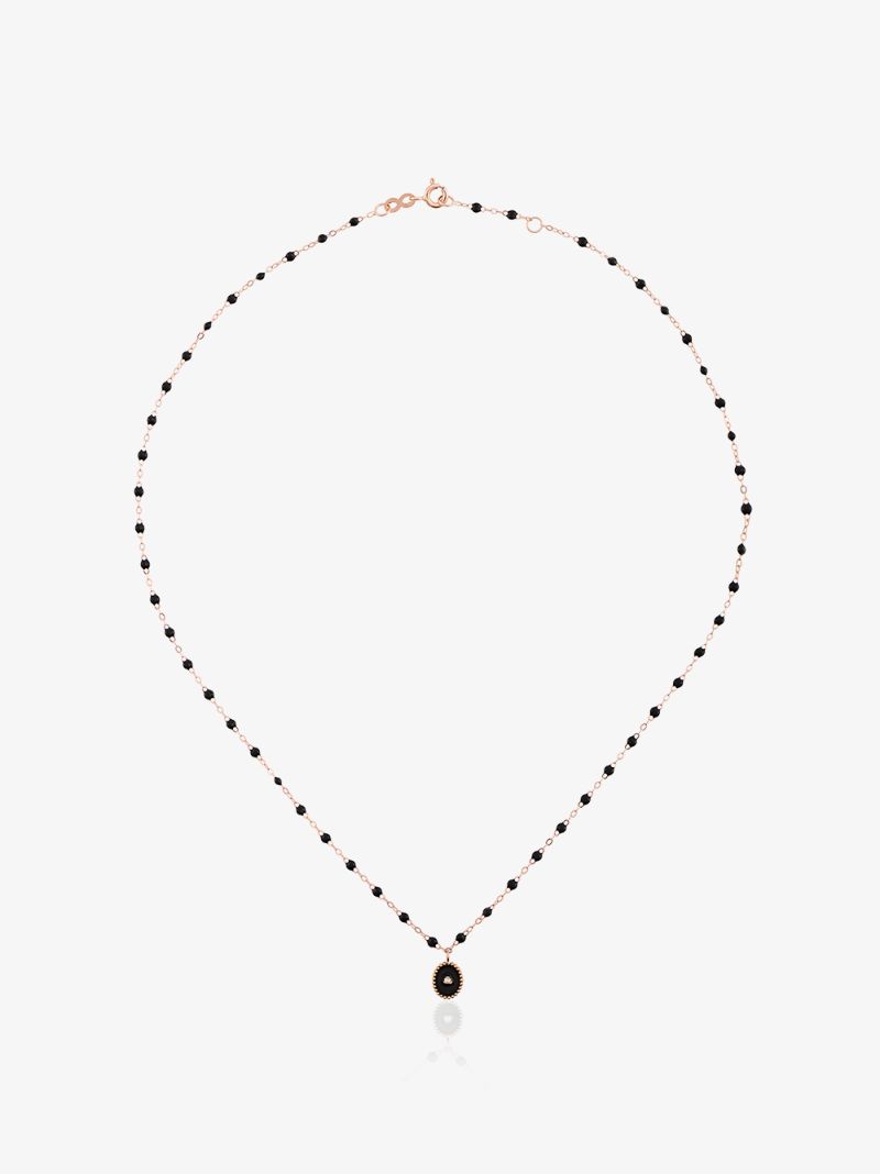 18k Rose Gold 42 Cm Beaded Diamond Necklace