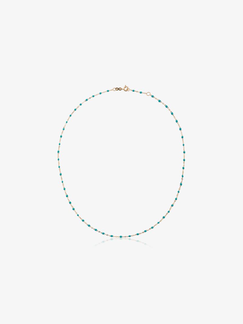 18k Yellow Gold 42 Cm Beaded Necklace