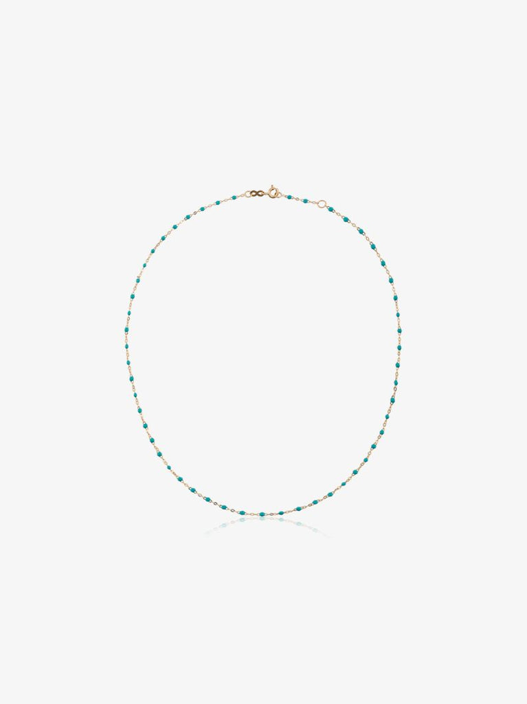18k Yellow Gold 42 Cm Beaded Necklace